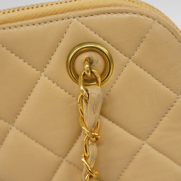 Chanel Matelasse Chain Shoulder Bag, Lambskin, Beige, Women's - Picture 8 of 15